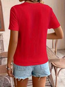 Camiseta Casual Creativa para Mujer - Negro - Ver 10