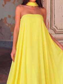 Faeriesty Đầm dạ hội dáng chữ A trễ vai thanh lịch, với cổ áo kiểu dây chuyền và chân váy xòe bồng bềnh - Lý tưởng cho các buổi dạ tiệc sang trọng, tiệc tối trang trọng, lễ trao giải, dạ hội từ thiện, sự kiện thảm đỏ và làm đầm phù dâu. - Màu vàng - Xem 4
