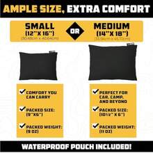 Wise Owl Outfitters Almohada de camping Almohada de viaje de espuma viscoelástica para dormir en avión, senderismo, mochilero y uso al aire libre - Pequeña y portátil para adultos, coche, campamento - Nuevo Negro - Ver 4
