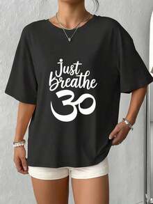 Women'S Casual Crew Neck Sweatshirt With Just Brea_2-3Pure-Cotton - Negro 2 - Ver 3