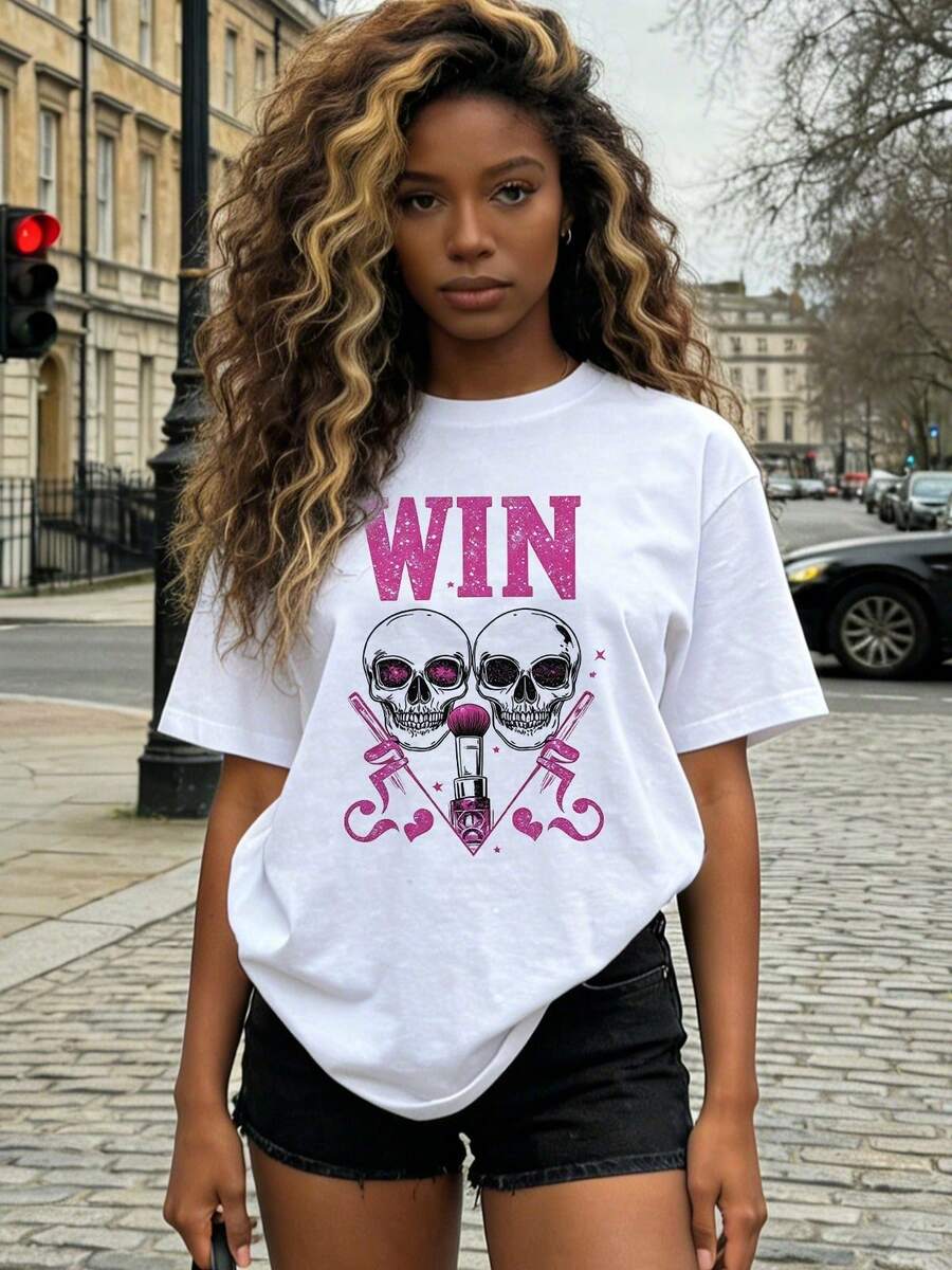 Camiseta de manga corta con cuello redondo suave y casual de verano para mujer, tops para salir, algodón, vintage, estilo callejero europeo y americano, casual deportivo, estilo unisex, estilo casual urbano, tops bonitos, Gen Z, curvas, ropa Y2K, camisetas divertidas, tops para damas, conjuntos de vacaciones para mujer, top lindo, camiseta gráfica, conjuntos de primavera, camisetas holgadas, ropa de calle retro, estilo de los 90, estilo de los 2000, subcultura, top negro, tops blancos, atuendo de fiesta de los 90. Blanco - Blanco - Ver 1