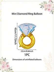 Juego de globos de letra dorada, plateada y dorada rosa de 16 pulgadas "Novia" con globo de anillo de diamante mini, decoraciones y suministros para fiesta de despedida de soltera, fiesta de compromiso y boda - Multicolor - Ver 9