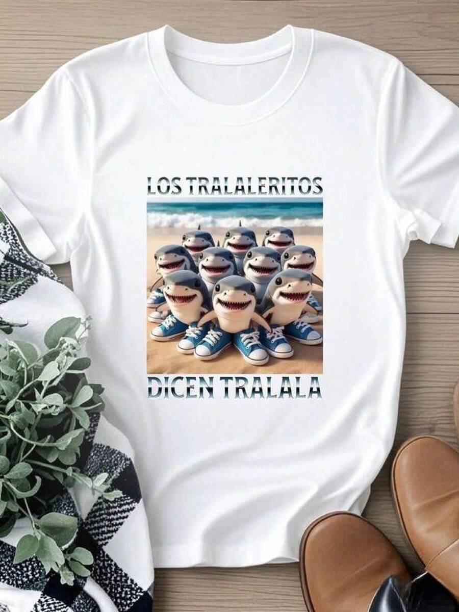 Nueva camiseta Y2K 2026Women T-Shirt Print Los Tralaleritos Dicen Tralala Italian Brainrot Meme T Shirt Full Size S 3XL,Camisetas infantiles, artículos para el Día de San Valentín, conjuntos para padres e hijos, camisetas con temática del Día de San Valentín, camisetas estampadas para hombres y mujeres, camisas, camisetas con emojis populares. - Blanco - Ver 1