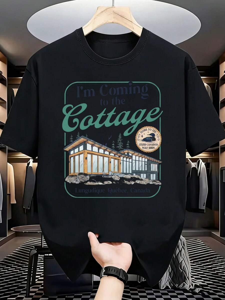 Camiseta unisex de manga corta, 2026ModaEstiloCamisetaTCamisaNegroYoMPróximamenteaElCabañaCabañaDiseñoconTextoYCanadiensePaisajeImprimirparaInformalRopaYAl aire libreActivities,playerashombre, , , Dazymujer,romwehombres, bohochic,maestrasregalos,camisetaparaconjuntos de mujercon curvasparamu,y2k, - Negro - Ver 1