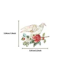 50pcs Floral & Letter Sticker Pack, Waterproof Transparent PET Material, Suitable For Scrapbooking, Diary, Guitar, Notebook Decoration - Multicolor - View 5