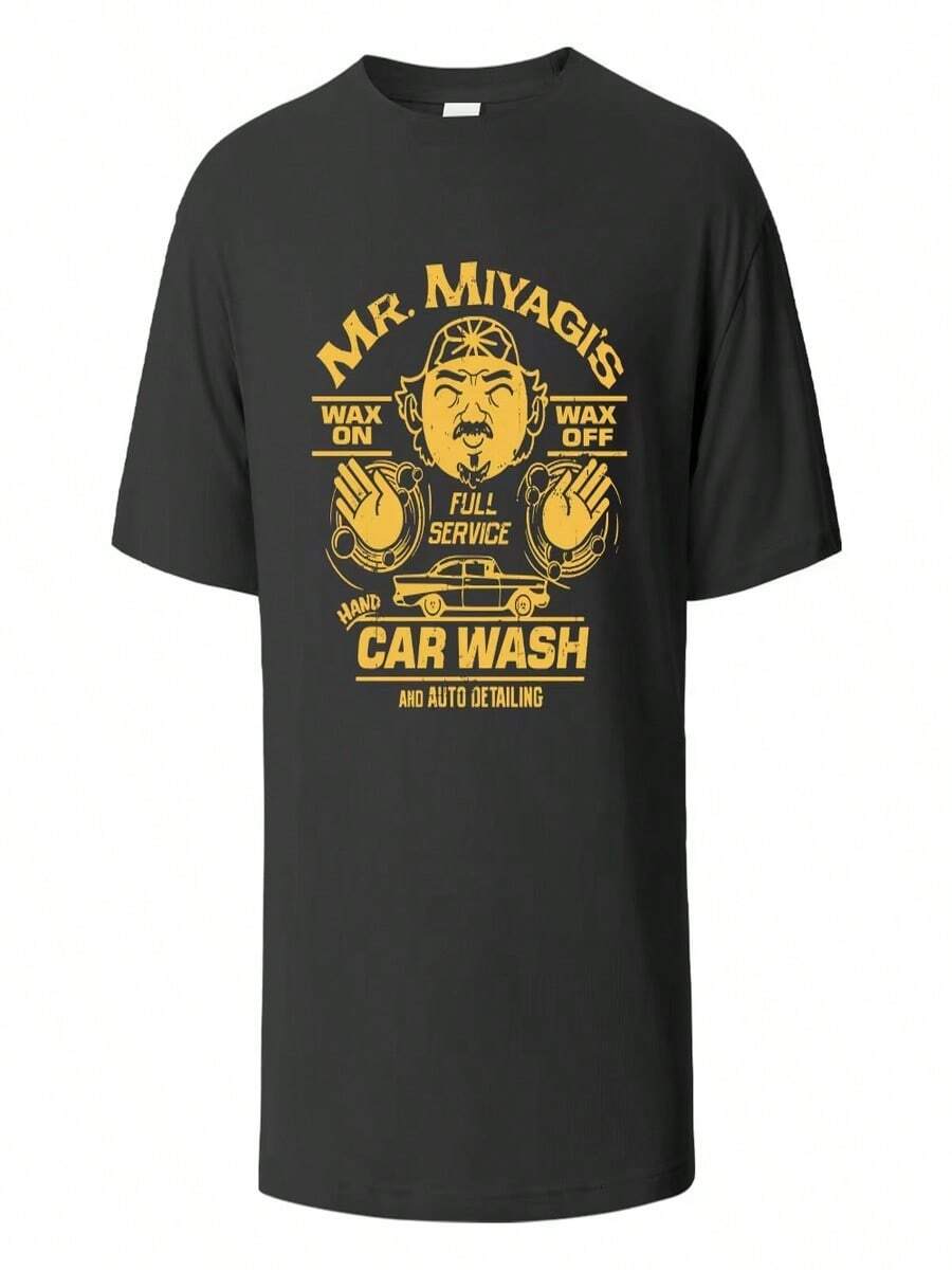 Divertidas camisetas con temática de Miyagi para hombre y mujer, de manga corta; camiseta de mujer, nuevo estilo para 2026. - Negro - Ver 1