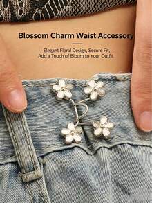 Adjustable Metal Ratchet Buckle For Women, A Fashionable Luxury Accessory For Robes And Garments. Detachable Multi-Purpose (Suitable For Pants And Skirts), No Sewing Required. Can Be Used As A Seamless Waist Cincher For Jeans, Allowing Elastic Waistline Adjustment. Compact Metal Extension Buckle - Ideal For Summer Casual Wear And Gifts. - Multicolor - View 2
