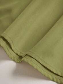 Falda plisada casual para mujer, versátil para primavera y otoño - Verde Oliva - Ver 5