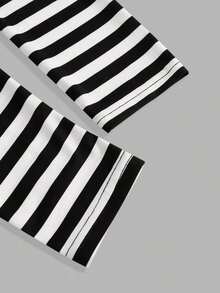 Set de 2 camisetas ajustadas de mujer de cuello redondo, de manga larga y unicolor, aptas para primavera y otoño - Blanco y Negro - Ver 6
