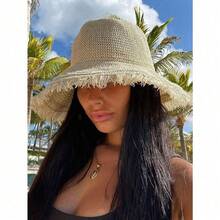 1pc Women's Straw Hat, Large Brim Sun Hat For Beach, Travel, Vacation, UV Protection, Spring/Summer - Multicolor - View 7