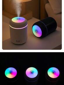 USB Powered Ultrasonic Aromatherapy Diffuser, Mini Cold Mist Humidifier With Colorful Gradient Ambient Light, Compatible With Multiple Essential Oils, Quiet Desktop Aroma Diffuser; Suitable For Home, Bedroom, Dorm, Office Decoration; Black / White / Pink 3 Colors Available, Perfect Gift For Women's Birthday, Valentine's Day And Other Holidays. - Multi-fragrant - View 4