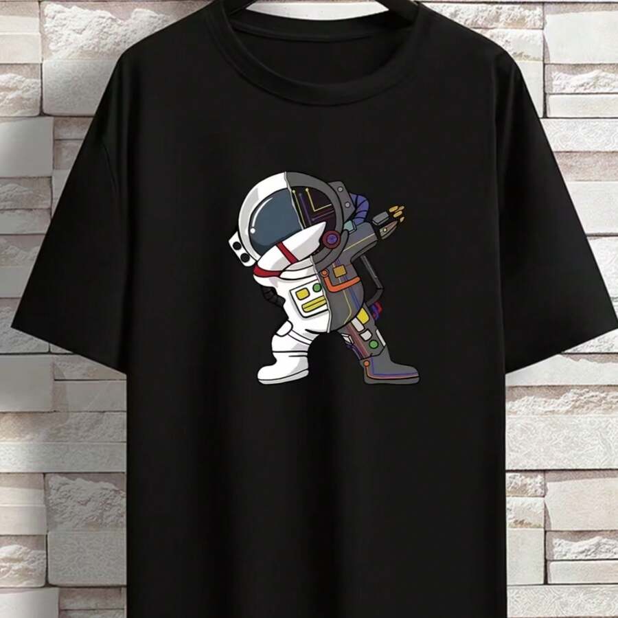 Printed T-Shirt For Men And Women - Black - View 1