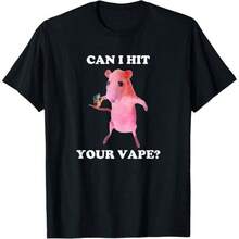Nueva camiseta estampadaCan I Hit Your Vape? Funny Rat T-Shirt Daily T-Shirt Women Girls T-Shirt,Camisetas para mujer, camisetas para hombre, conjuntos para padres e hijos, camisetas con estampados de emojis populares, camisetas con diseños de anime y videojuegos, camisetas de apoyo al Mundial - Negro - Ver 1