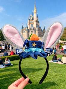 Disney 1個 Judy Hopps 兔子耳朵髮箍帽，毛茸茸絨毛髮箍，適合迪士尼旅遊與 Cosplay 的髮帶 - 彩色 - 查看 13
