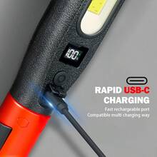 Bright LED Flashlight Magnetic Work Light, Rechargeable, Car Repair Lamp, Built-In Battery, Outdoor Use - Multicolor - View 6