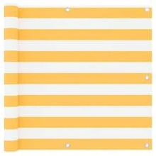 vidaXL Balcony Privacy Screen, Balcony Covering With Eyelets And Rope, Waterproof Balcony Cover, Balcony Cladding For Balcony And Terrace, 120 X 600 Cm, White And Yellow, 100% Polyester Oxford Fabric - White and Yellow - View 6