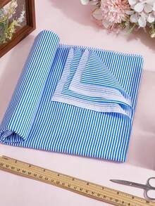 1块条纹布料，手工服装DIY缝纫材料 - 藍色 - 查看 4