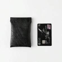 Ví da mỏng có khóa kéo đựng tiền xu, móc chìa khóa, thẻ, ví đựng tiền xu mini, quà tặng du lịch cho nam và nữ. - Nhiều màu - Xem 4