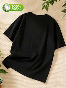Limited EditionWomen'S Printed Short-Sleeve-Shirt, Made of%, Soft And Breathable, Featuring a Easy Heart Line Print, And Casual Style, Versatile Various Occasions Such As Park Picnics, Outings, Or Relaxing at HomeLightweight Cotton - Negro - Ver 2