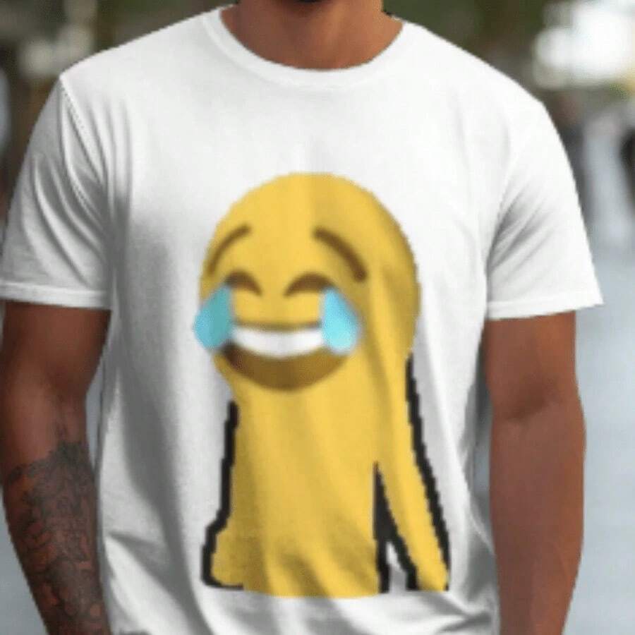 Camiseta informal de mujerCrying Laughing EmojiMeme T-Shirt, Unisex Universal Funny Face Graphic Tee For Men And Women, Viral Meme Casual Cotton Shirt,Camisetas para hombre, camisetas para niños, camisetas con estampado de gatos y perros, camisetas para uso diario, camisetas de apoyo a la Copa del Mundo, camisetas de la Copa del Mundo 2026, camisetas estampadas, ropa de Pascua, - Blanco - Ver 1