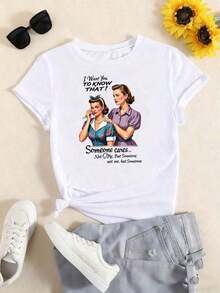 1 pieza de camiseta retro vintage de los años 50 para mujer - con un audaz eslogan de humor americano, suave, 100% algodón, de cuello redondo y manga corta, adecuada para hombres y mujeres, ropa casual divertida para fiestas temáticas, conciertos y atuendos diarios.Camiseta divertida de manga corta con estampado y cuello redondo para mujer, adecuada para: eventos deportivos/fiestas festivas/senderismo/ejercicio y otros regalos navideños (220g).180g 100% Algodón - Blanco - Ver 5