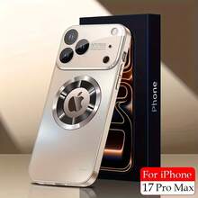 [Envío en 24h desde MX][Envío en 24h desde MX]Funda para Teléfono - Juego de 3 Piezas (Una Funda y Dos Piezas de Pegamento de Limpieza) Funda Protectora Magnética de Alta Gama con Lente de Cristal de Gran Apertura y Orificio para el Logo Expuesto para iPhone 17 Pro Max 17 Pro 17 17 Air, a prueba de golpes con protección para la cámara A - Negro - Ver 2