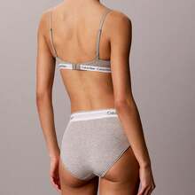 Calvin Klein Icon Cotton Modal High Waist Bikini QF8525  Thongs For Women Underwear - Grey Heather - 查看 5