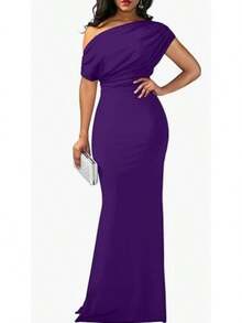 2026 Spring/Summer Women's Elegant Sleeveless Off-Shoulder Tight-Fitting Long Formal Party Dress Dresses For Women Summer Dresses For Women Vacation Outfits Women - 紫色 - 查看 12