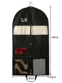 Dustproof Garment Bag With Clear Window Multi Zipper Pockets Hanging Clothes Storage Cover Suit Dress Jacket Organizer Closet Storage - View 8