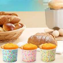 10 Stücke/70 Stücke 7 Farben Eiscreme-Papierbecher, Blau, Rosa, Hellrosa, Hellblau, Lila, Braun, Gelb mit Waffel-Kegel- und Streusel-Muster Dessertschalen, geeignet für Eiscreme-Sundae, gefrorenen Joghurt, Babyparty, Geburtstagsparty, Sommer-Eiscreme-Party-Zubehör - Mehrfarbig - Übersicht 4