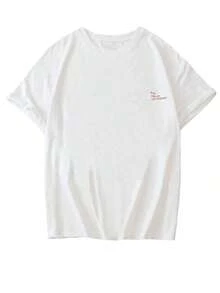 Women's Loose-Fitting T-Shirt With A Round Neck And Exquisite Print. Soft And Breathable Fabric, Comfortable To Wear, And Short Sleeves. Casual And Relaxed Fit, Versatile Style. Made From High-Quality 100% Pure Cotton (200 G). - 白色 - 查看 4