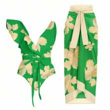 Nuevo traje de baño de dos piezas para vacaciones, bikini, bikini sexy de playa, traje de baño de una pieza conservador para mujer. - Conjunto Y3 verde claro - Ver 10