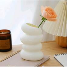 Neue Kunststoff-Spiralvase, Dekoratives Wohnaccessoire, 1 Stück, Ideal für die Heimdekoration - Weiß - Übersicht 4