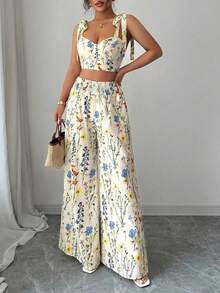 Women's elegant printed camisole and trouser suit for everyday wear - Blanco - Ver 6