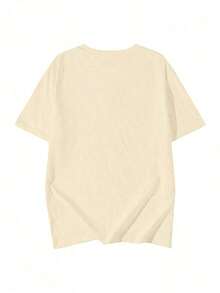 Suave Camiseta de mujer con estampado de mariposa e inglés de manga corta, tops gráficos para mujer, blusas para mujer>camisa - Albaricoque - Ver 2