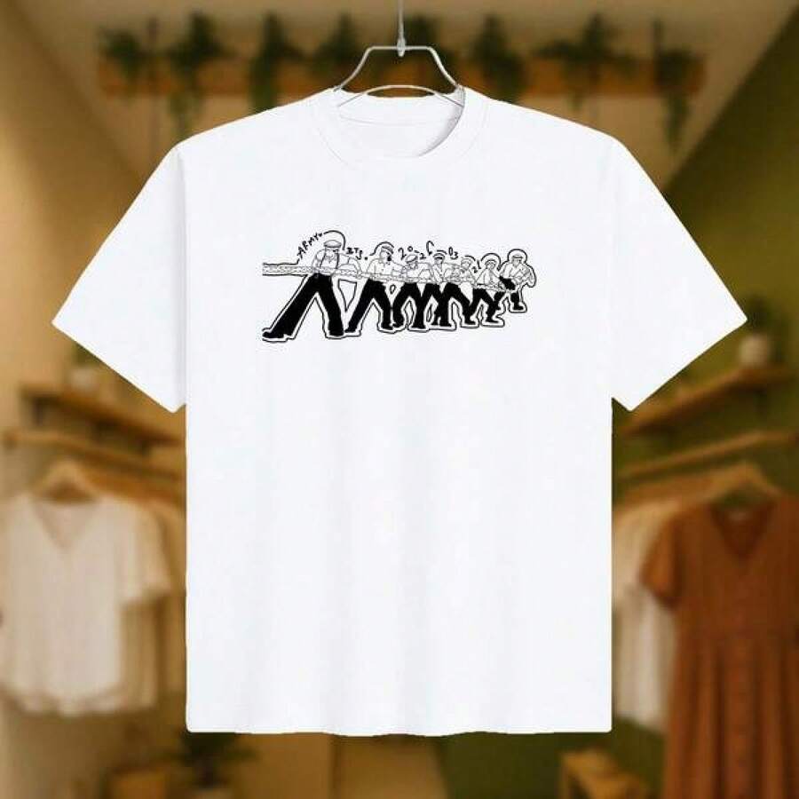 Camiseta de Mujer Bangtan Boys Tug Of War con Estampado Gráfico, Manga Corta, Estilo Urbano Retro, Top de Moda para Todas las Temporadas, Camisa Casual Holgada 2026, Elegante, Estilo Nuevo Primavera Verano, Ideal para Fans del Army, Regalo Ideal. Ropa Hombre, Cosas Para Hombre, Ropa De Mujer, Blusas Bonitas. - Blanco - Ver 1
