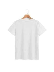Women's Cherry Print Round Neck Short Sleeve Casual T-Shirt, Hot Selling For Spring And Summer - White - View 2
