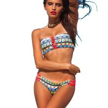 T-Back Printed Sexy Double-Sided Bikini Women's Swimwear - As Shown In the Figure - View 7