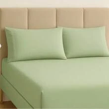 400 Thread Count Premium Bedding Set With Stick Stitch Finish - 淺綠色 - 查看 5