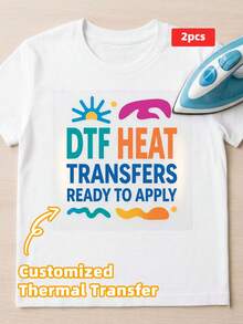 1/2/5/8件客製化DTF熱轉印膜，個性化照片文字Logo徽章熱轉印貼紙，多用途高品質時尚精緻設計，適用於T恤、衣物、包袋、帽子和枕頭。永恆冬季溫暖優雅獨特客製化禮物，適合生日、婚禮、母親節、父親節、畢業、喬遷、新娘、新郎、伴娘、家人、朋友、同事 - 多色1 - 查看 19