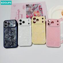 Koolife 粉色貝殼圖案手機殼，PC+TPU 防摔保護殼，亮面珍珠母貝紋理，適用於 Apple 17/17 Pro/17 Pro Max/16/15 - 粉色 - 查看 6
