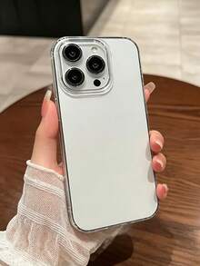 5pcs Luxury Minimalist Transparent & Semi-Transparent Anti-Slip, Anti-Shock, Durable Phone Protective Case, Suitable For IPhone 17 Pro Max, 17 Pro, 17 Air, 16 Pro Max, 16 Pro, 15 Pro Max, 15 Pro, 14 Pro Max, 14 Pro, 14 Plus, 13 Pro Max, 14, 13, 12, 11, With Transparent Camera Protection Frame, Soft TPU Material - Transparent 1 - View 3