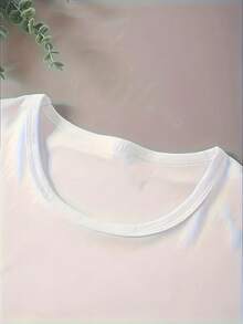 Camiseta de manga corta para mujer, modelo nuevo 2026, 100% algodón puro, suave, transpirable, que absorbe la humedad y el sudor, talla estándar, disponible en corte ajustado o holgado, diseño de cuello redondo, con estampado opcional de gato divertido y texto, estilo minimalista retro urbano, estilo casual deportivo bohemio campestre francés, adecuada para todas las estaciones, ideal para el hogar, el ocio, actividades al aire libre, reuniones sociales, vida nocturna, vacaciones, playa y diversas ocasiones, prenda versátil para el trabajo y la cena, un regalo perfecto para ella. - Blanco - Ver 6