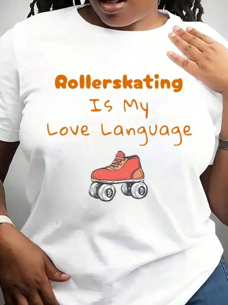 Camiseta "El Patinaje sobre Ruedas Es Mi Lenguaje de Amor", Camiseta de Patinaje sobre Ruedas, Patines, Patinaje sobre Ruedas, Camiseta de Patinaje sobre Ruedas, Camiseta de Patines - Blanco - Ver 1