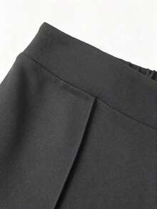 Pantalones anchos versátiles y casuales de estilo minimalista y estilizador para mujer de talla grande - Gris Oscuro - Ver 7