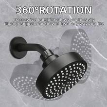 Tatukiko ABS Shower Head Round High Pressure Shower Head 4 In 1 Water Outlet Nozzle High Flow Matte Black Rain Shower Head For Luxury Shower Experience Even At Low Water Pressure - Top Spray - View 4