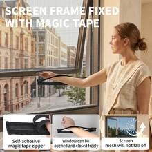 Upgraded Version, Optional 1 Or 3 Magnetic Zipper + Screen Mesh. Self-Adhesive Design, No Drilling Required, No Damage To Window Frame. Built-In Magnetic Auto-Closing Function, No Need To Remove Original Screen, Easy Window Opening And Closing. - 1m * 1.3m - View 5
