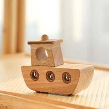 Minimalist Wooden Sailboat Model Toy, Interesting Kaleidoscope Viewer, Color Recognition Early Education Tool, Desktop Puzzle Game, Sensory Exploration Ability Development Aid - Multicolor - View 2