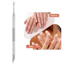 Dụng cụ đẩy biểu bì hai đầu bằng thép, dụng cụ nhỏ chuyên dụng để chăm sóc và làm sạch móng tay. - Bạc - Xem 1