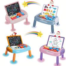 Double-Sided Doodle Board Toy, Magnetic Drawing Board For Kids, Includes Educational Tools And Drawing Accessories, Portable, Space-Saving Design, A Perfect Gift For Boys And Girls (Christmas, Easter, Children's Day, And Birthdays) - Grey - View 2